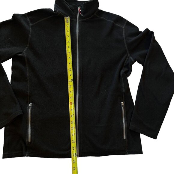 Eddie Bauer Mens Black Fleece Full Zip Jacket L Pockets Light Weight Logo READ - Picture 7 of 11